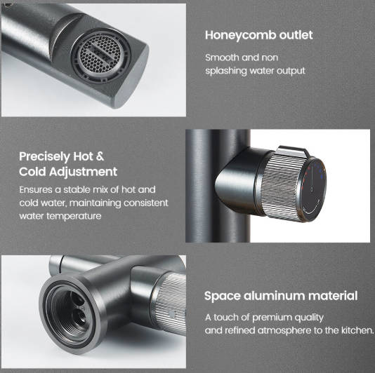 Industrial Deck Mounted Aluminum 360 Rotary Single Hole Basin Faucet 2