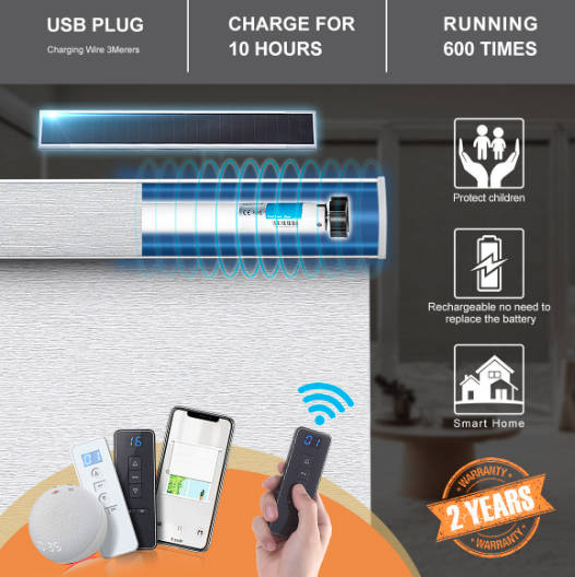 Smart Wifi Control Window Roller Blinds Motorized Curtain 2